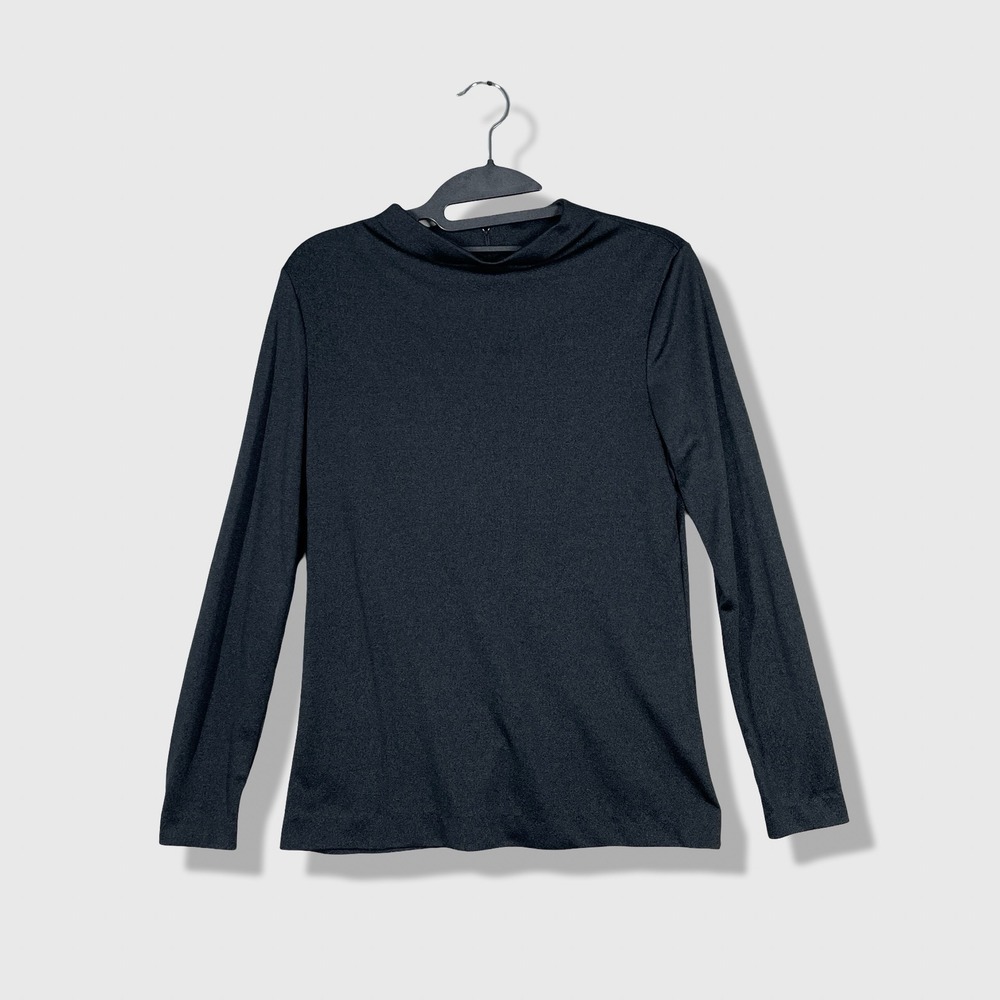 Alex Colman Mock‎ Neck Top Women Small Black Vintage 70s Minimalist Goth